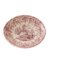 Large vintage shallow dish Lunéville KG – French earthenware, purple country decor – 30 cm