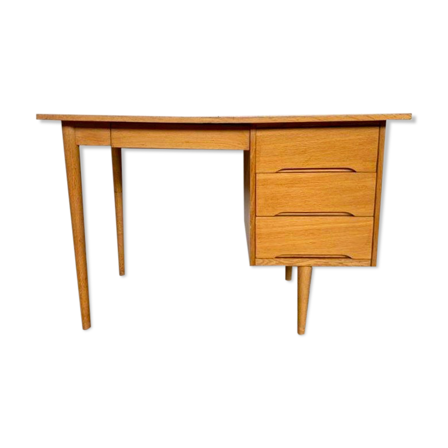 Modernist desk in light chene vintage