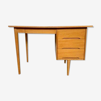 Modernist desk in light chene vintage