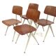 Lot of 4 vintage school chairs Galvanitas S16 Netherlands
