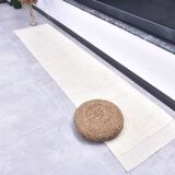 2x10 Neutral White Wool Moroccan Runner Rug, 67x301Cm