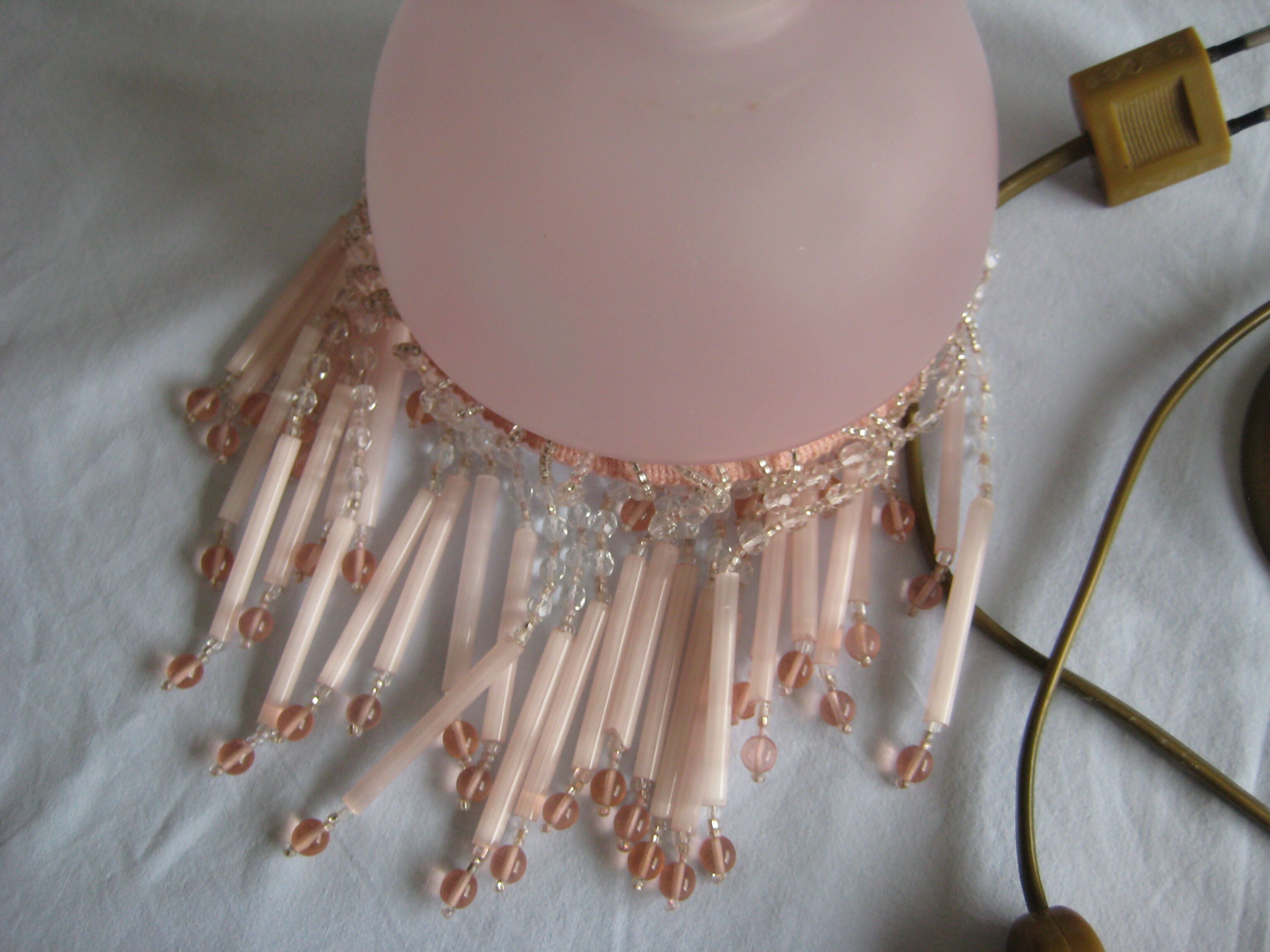 Brass bedside lamp with tassel