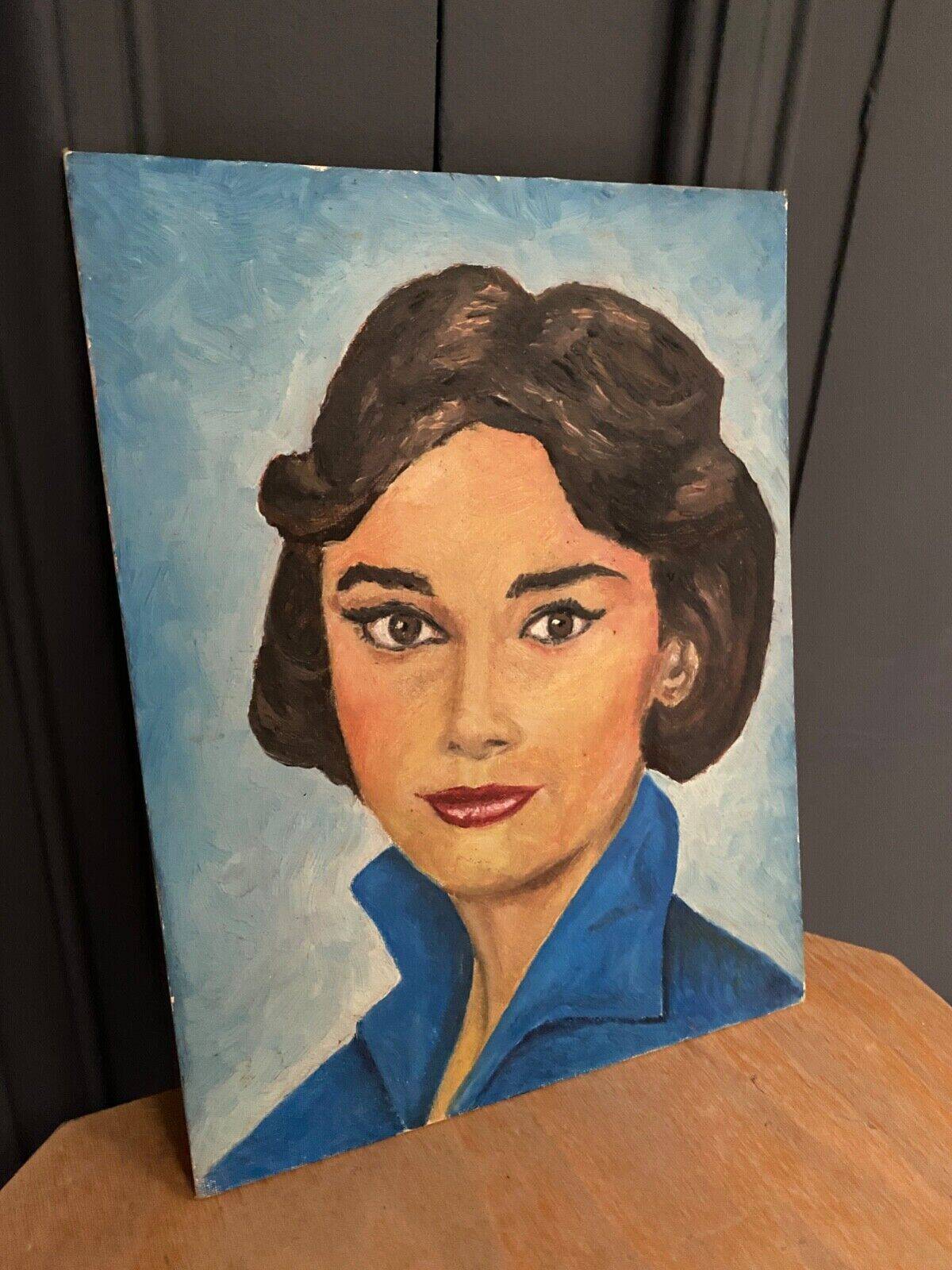 Portrait of a woman oil on hardboard 20th century