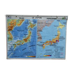 Carte scolaire Japon vintage MDI