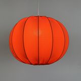 Cocoon orange fabric pendant light, 70s vintage style