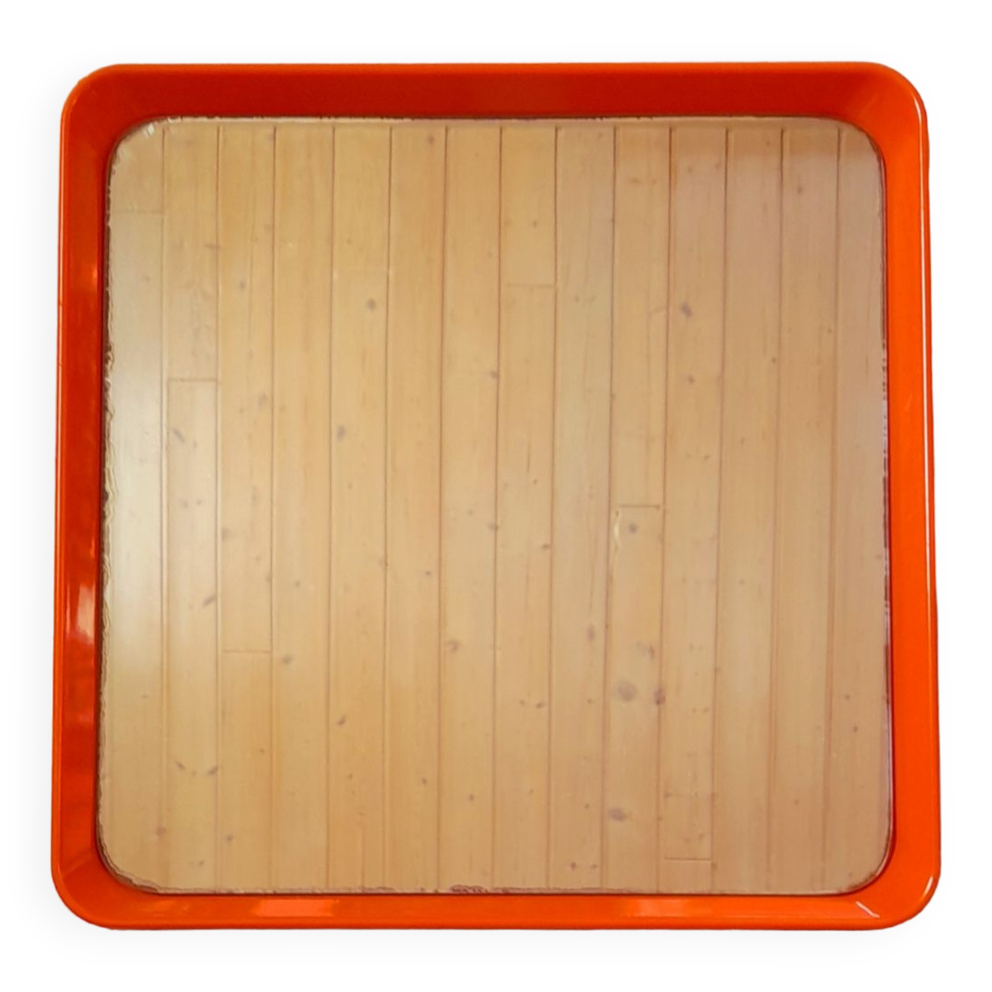 70s pop orange square mirror