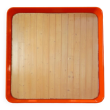 70s pop orange square mirror