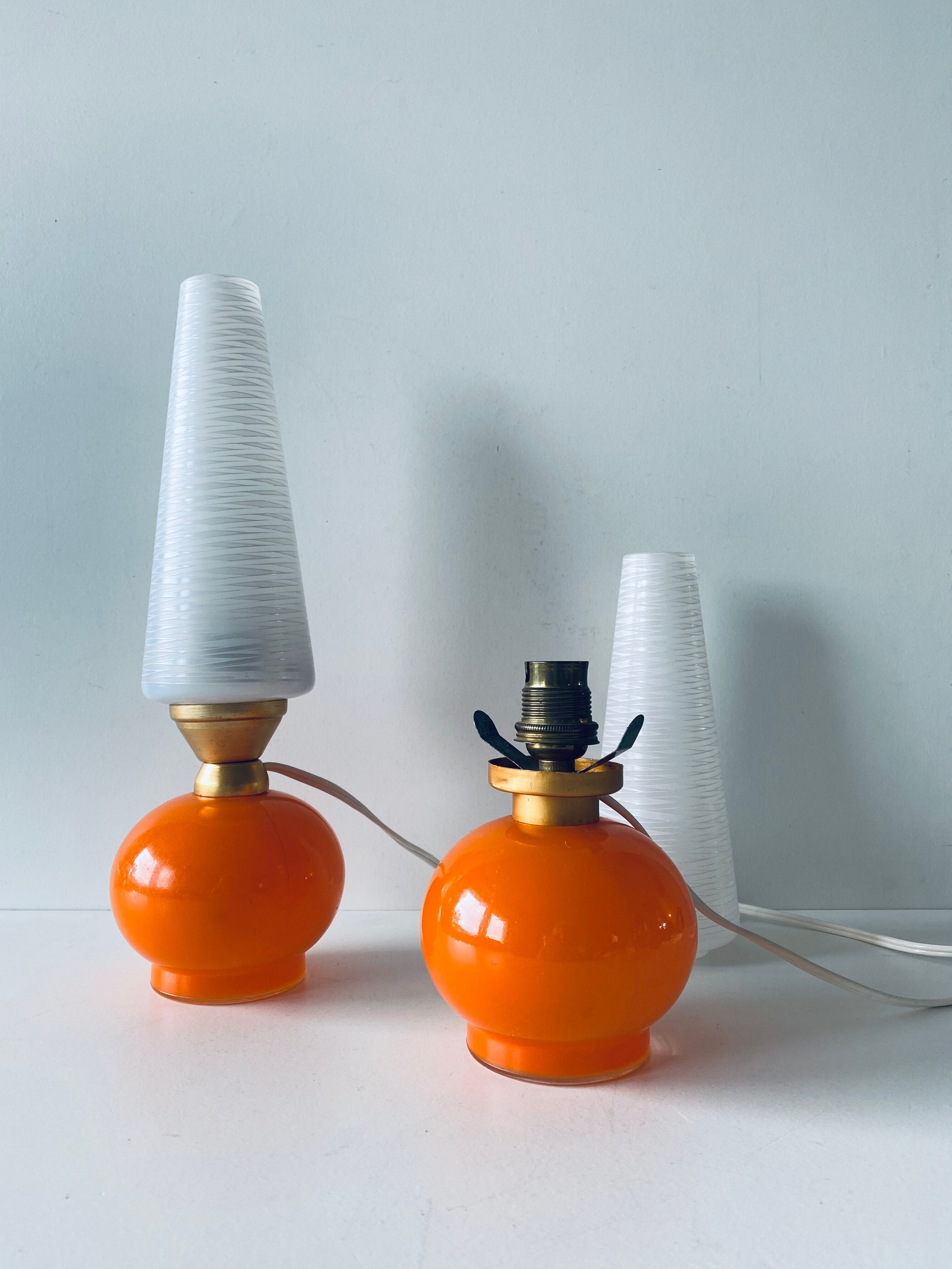 Paire de lampes de chevet vintage