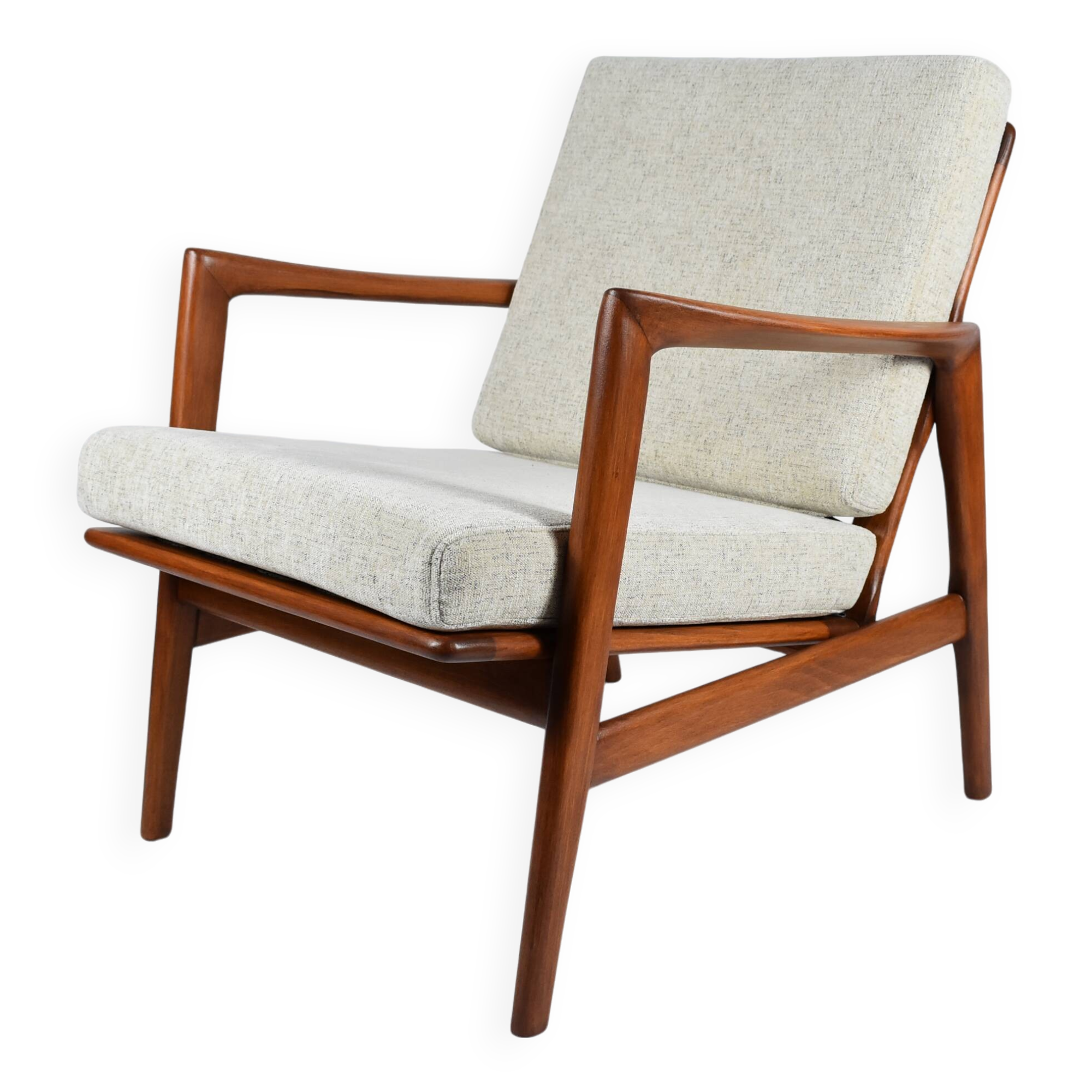 Original armchair fully restored, Scandinavian icon of 60s