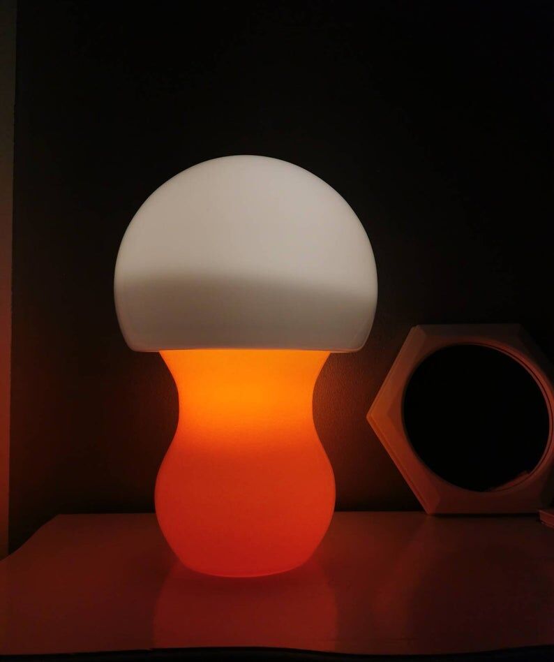 Unique glass mushroom lamp 1970