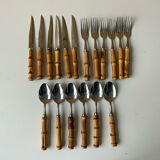 Vintage bamboo cutlery set