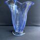 Large blue glass vase with inclusions – Murano art glassware