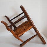 Children's armchair in solid wood with its mulched seat