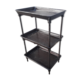 Industrial steel cast iron workshop trolley, 1900