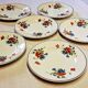 6 flat plates from Salins les Bains, "Poppies" pattern, in very good condition