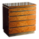 Lacquered elm burl chest of drawers by Jean Claude Mahey, 1970s.