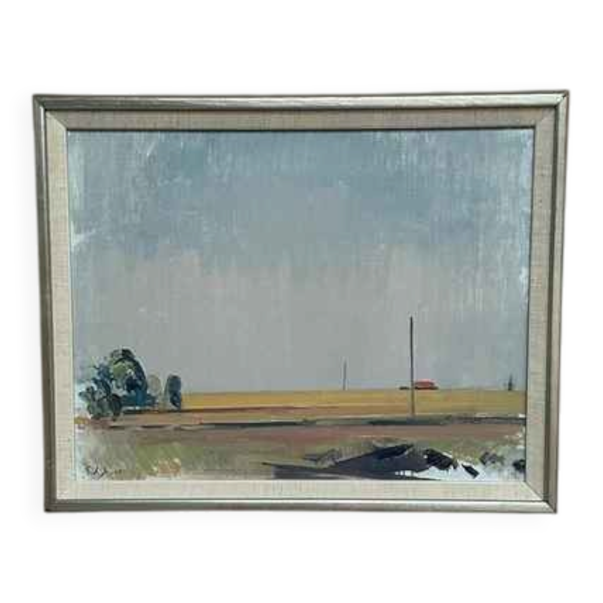 Original Mid Century Swedish Oil on Panel – “Landscape” by Unknown Artist