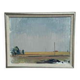 Huile sur panneau suédoise du milieu du siècle – « Paysage » par artiste inconnu