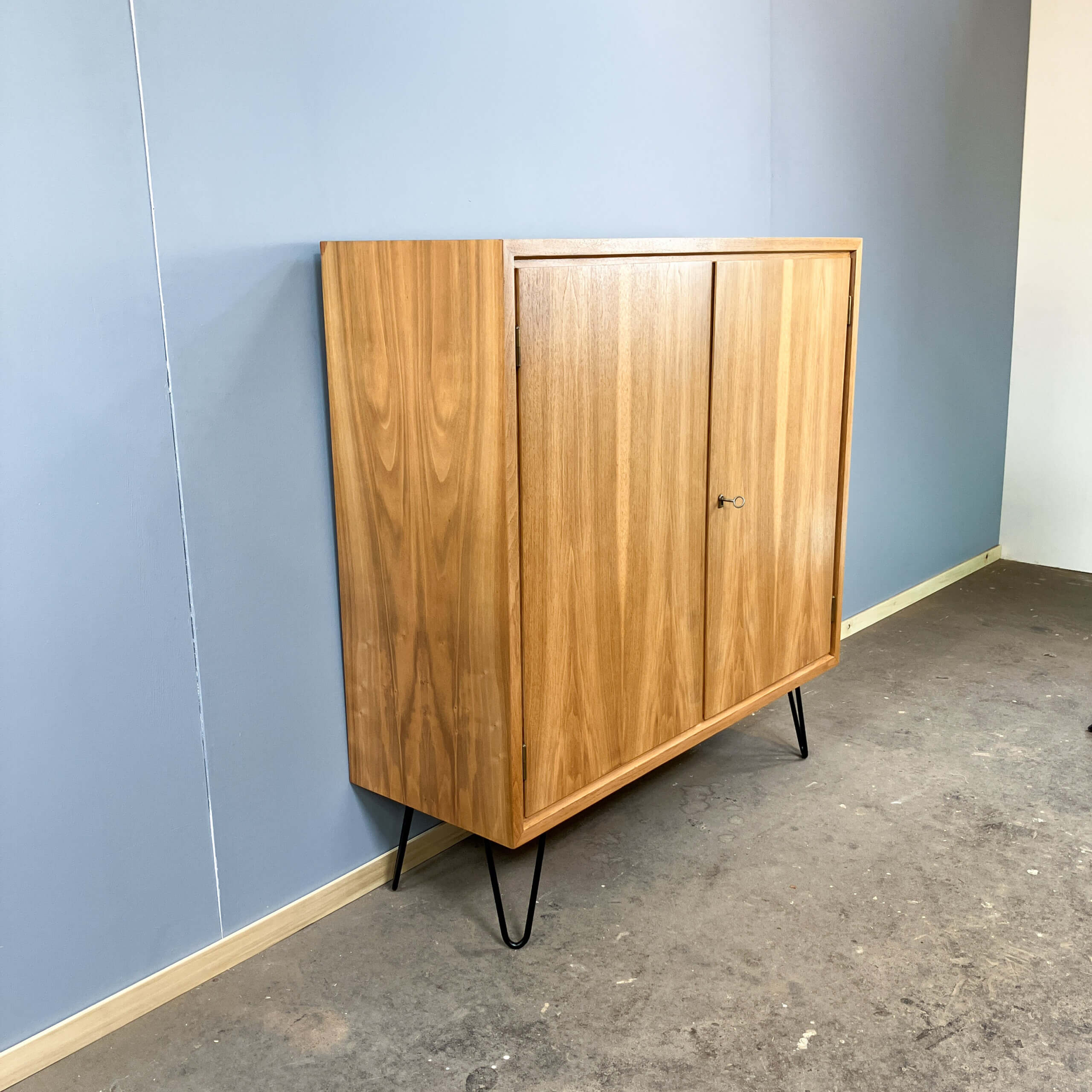 Small cabinet by WK-Möbel on hairpin legs, walnut, 1960s