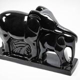 Charles lemanceau, saint-clément earthenware factory - elephant and baby elephant