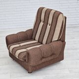 Fauteuil relax danois, revêtement en laine d'origine, années 70