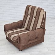 Fauteuil relax danois, revêtement en laine d'origine, années 70