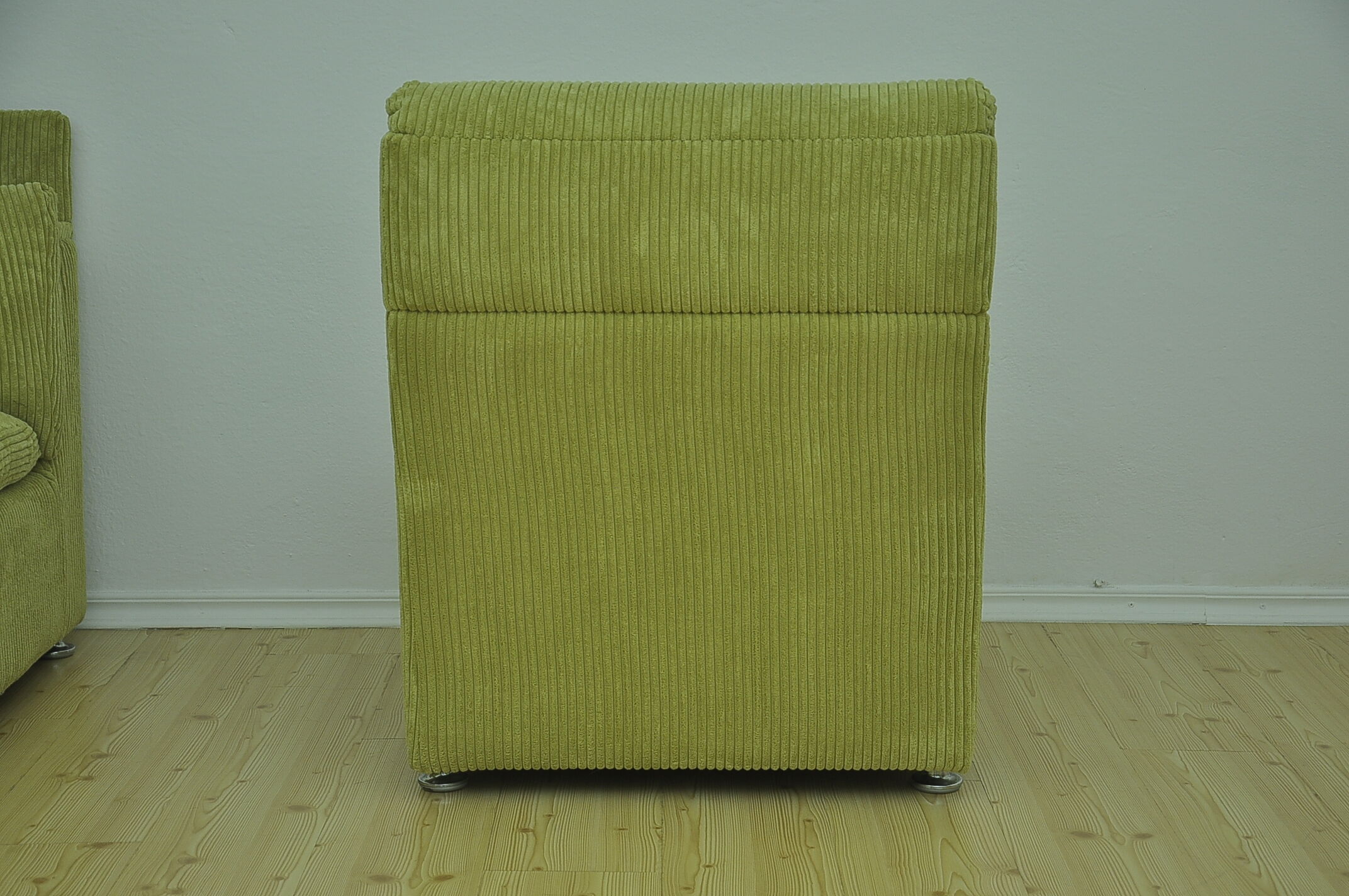Green corduroy modular sofa from the 70s, 7 pieces