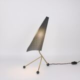 Lampe de table tripode en laiton et métal années 1950