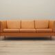 Orange leather sofa, Danish design, 1970s, production: Denmark