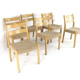 Lot de 6 chaises en chêne EMC Mobler 'Lem' - design danois - chêne
