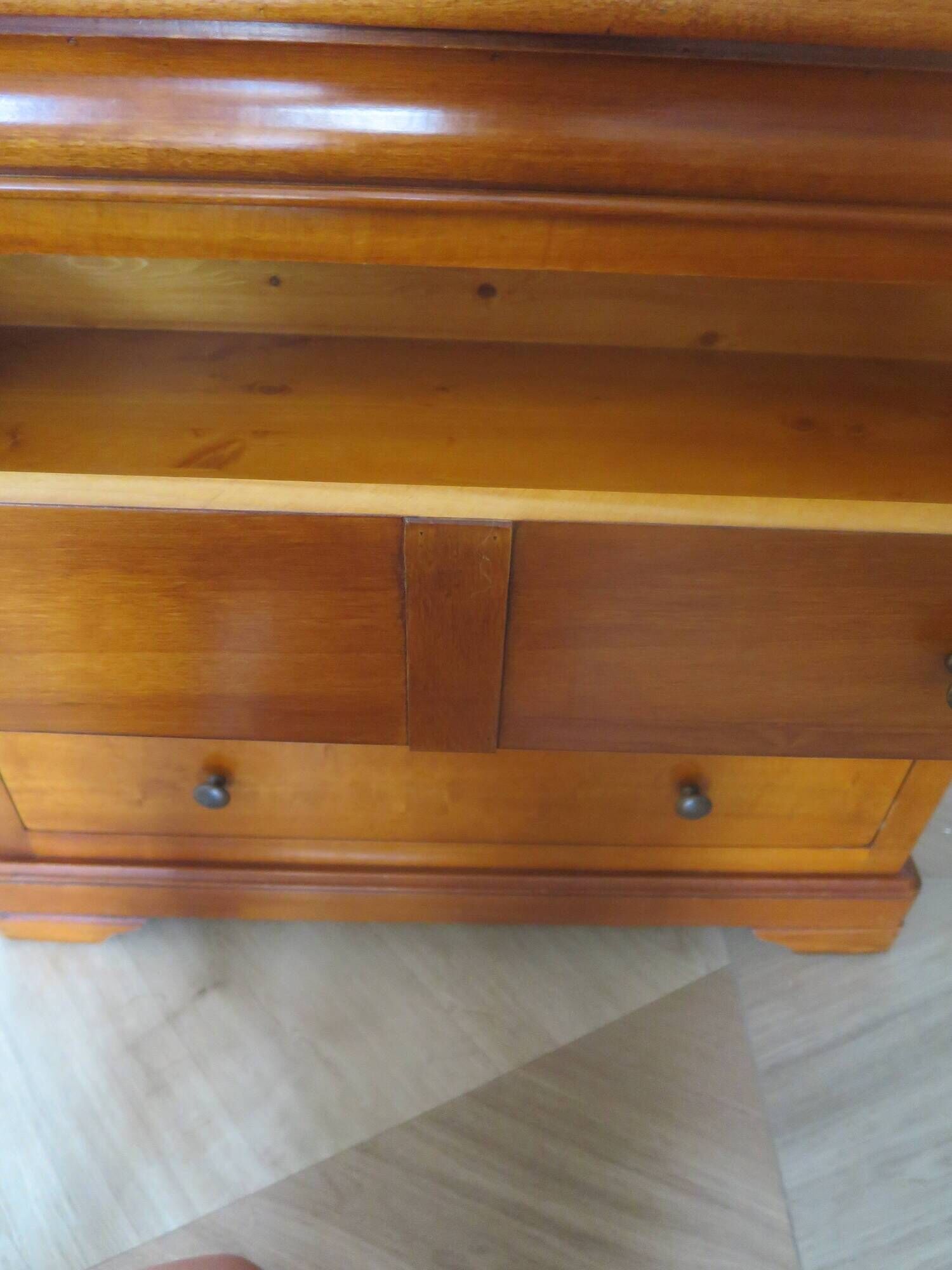 Vintage commode secretary dressing table sliding top 7 drawers cherry wood