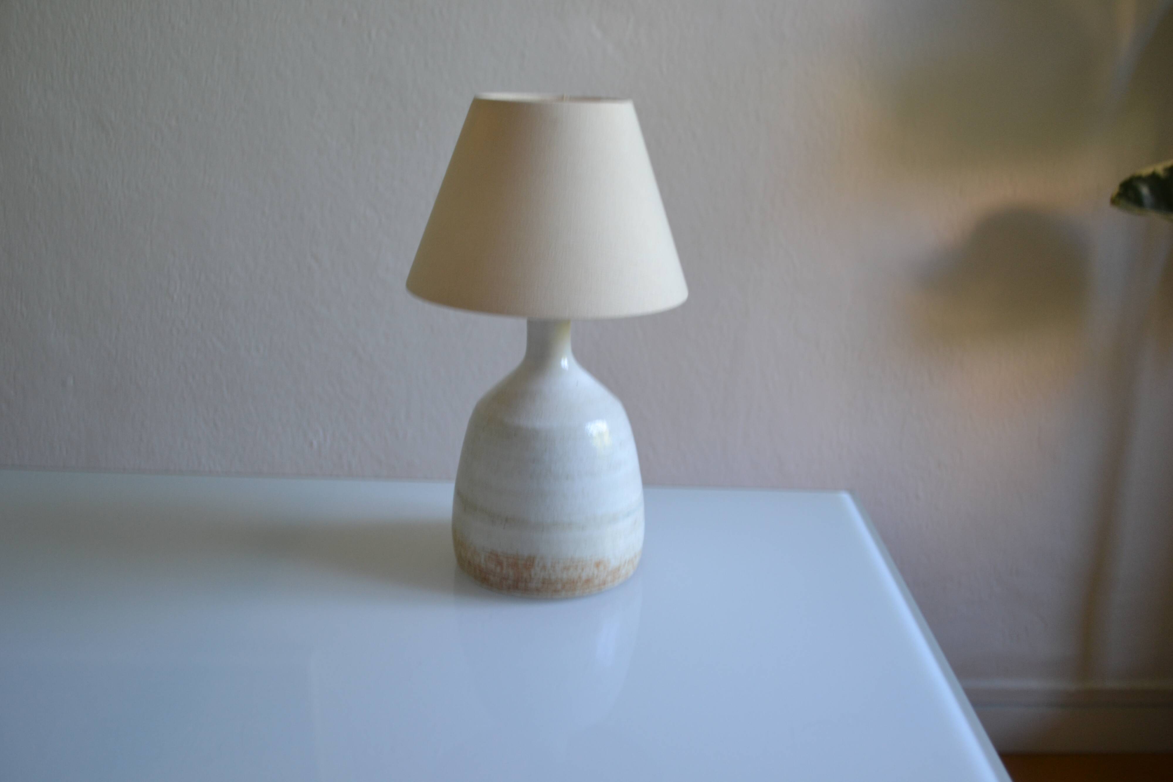 terracotta lamp base, modernist stoneware, France, 1970s