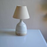 terracotta lamp base, modernist stoneware, France, 1970s