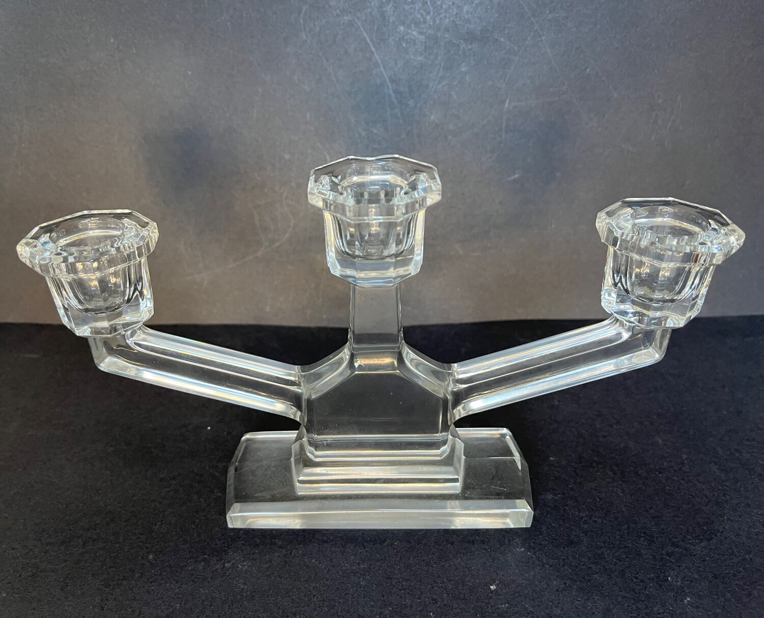 Pair of crystal candlesticks