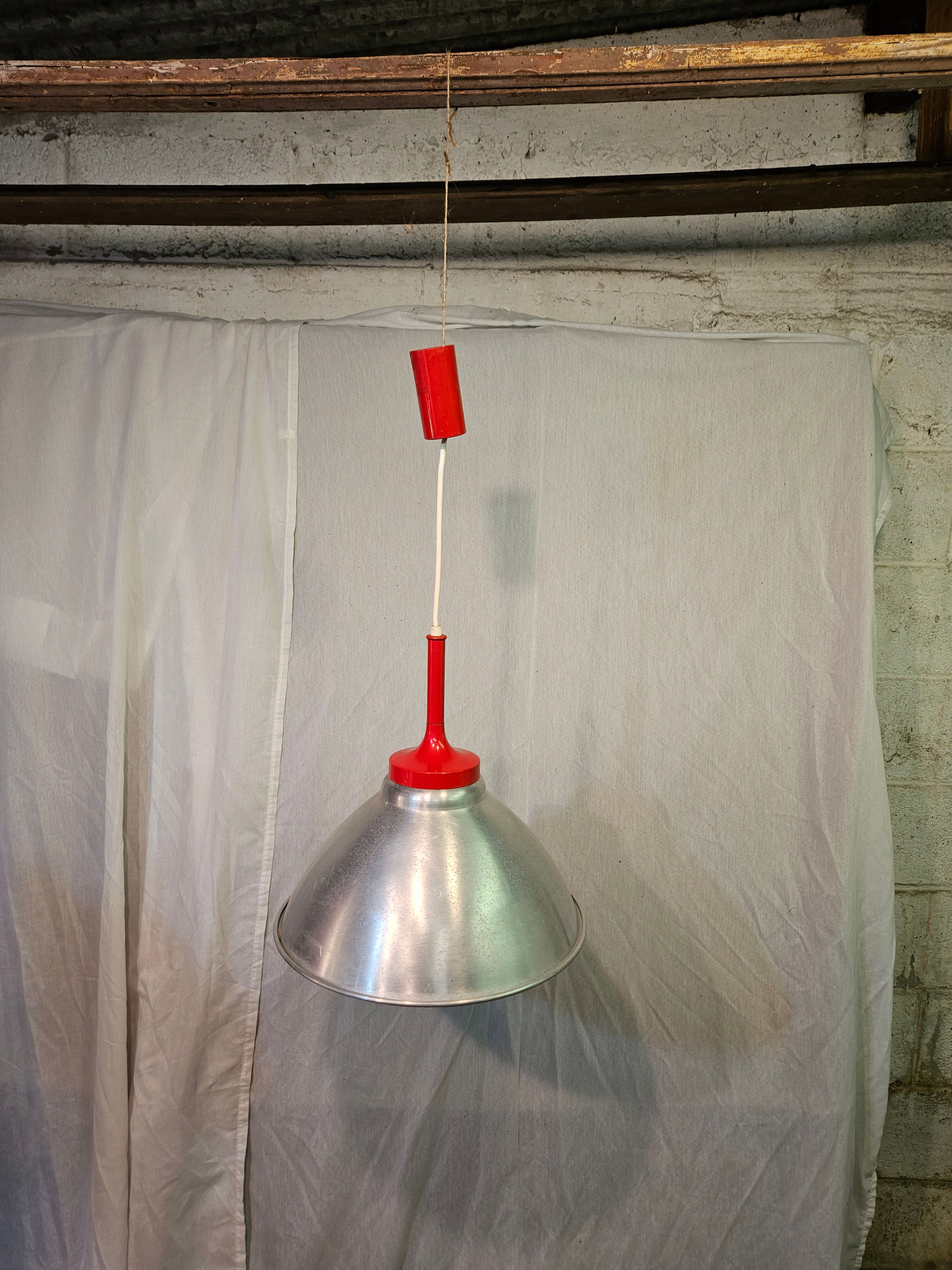 80s brushed aluminum pendant light