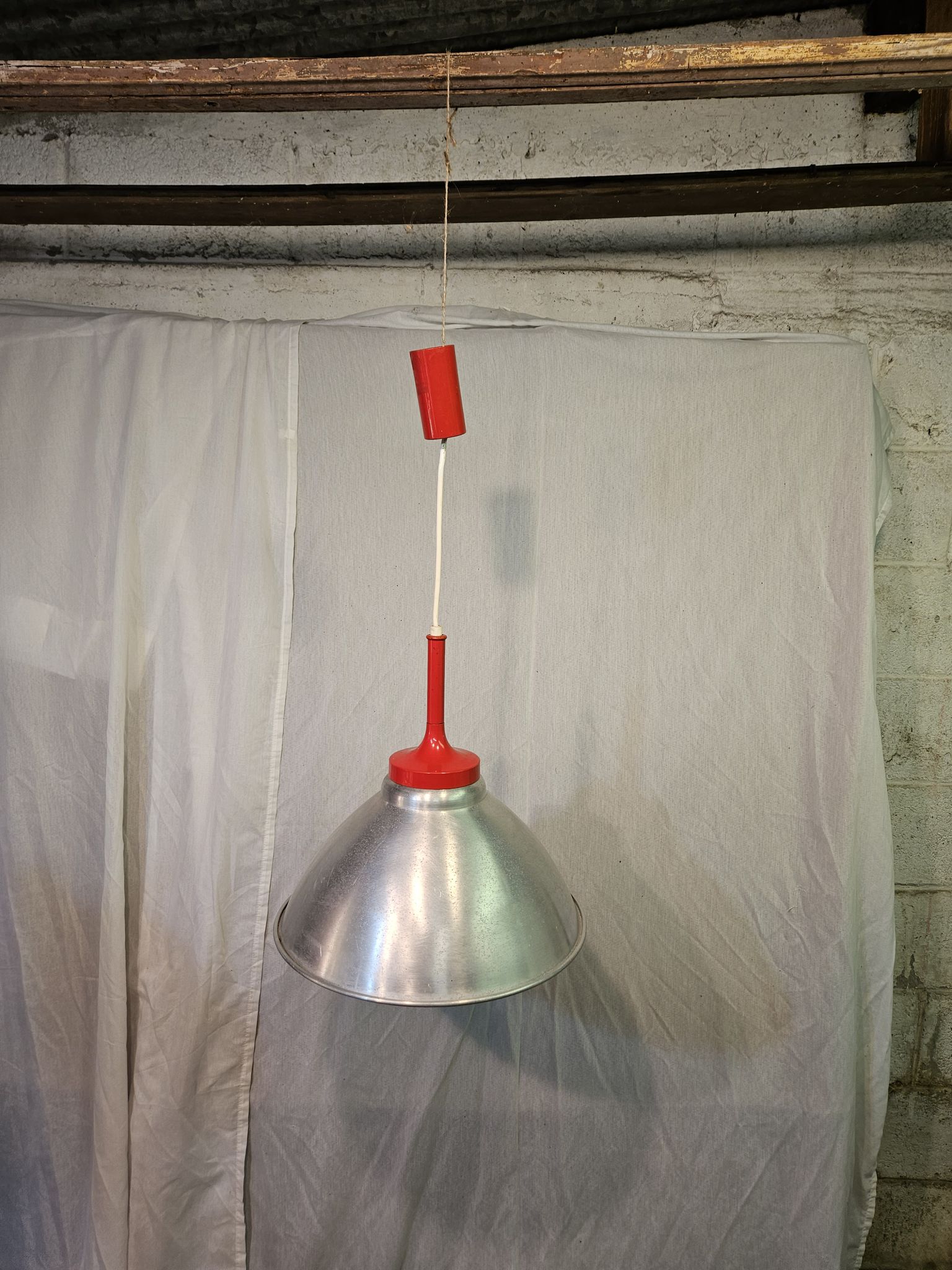 80s brushed aluminum pendant light