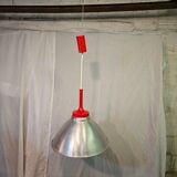 80s brushed aluminum pendant light