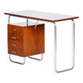Bureau Bauhaus en chêne et chrome par R. Slezák, tchèque, années 1930