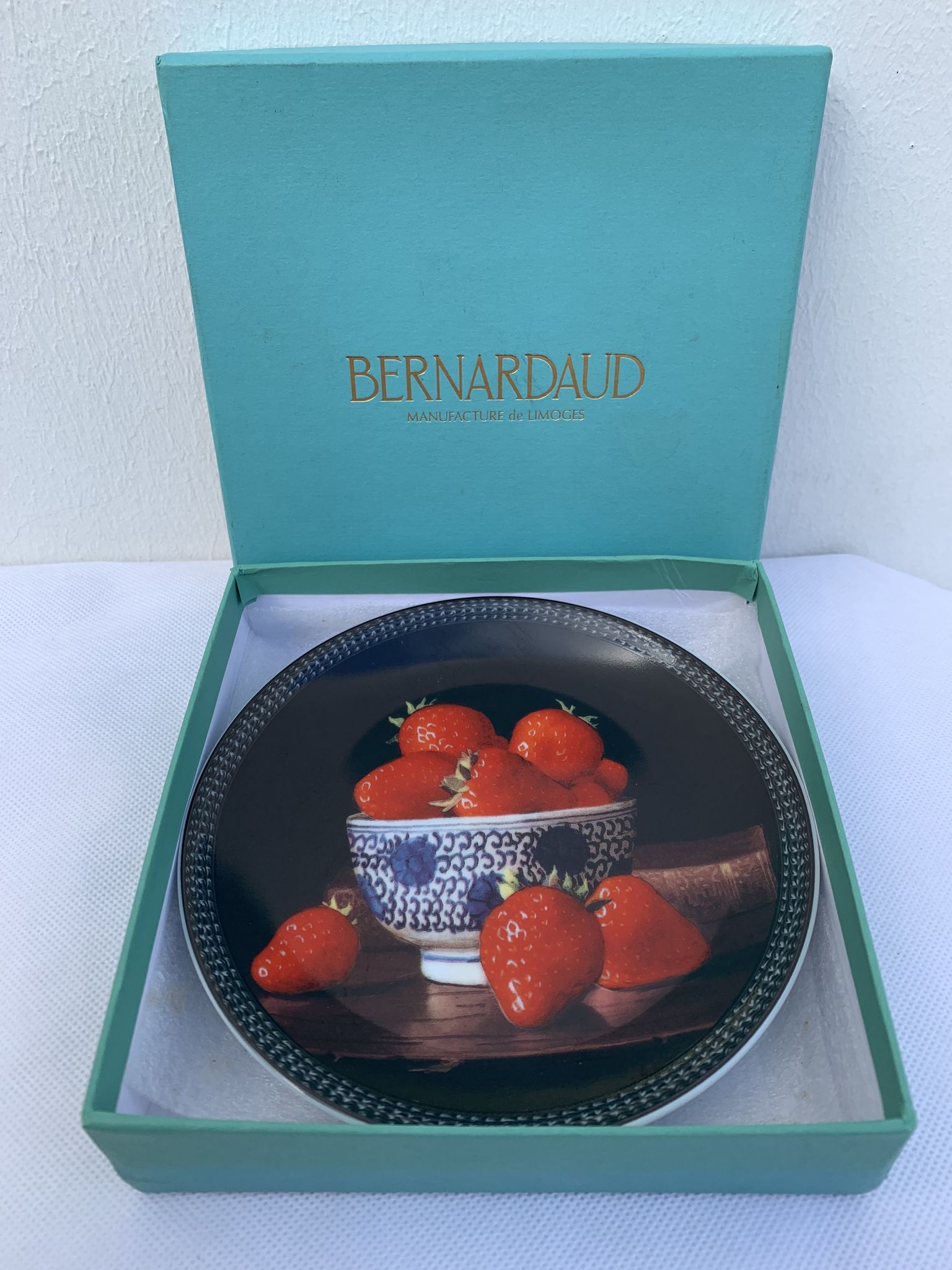 Jean-Claude Chauray strawberry plate for Bernardaud Limoges