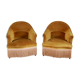 Pair of 1950 gold velvet toad chairs