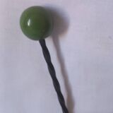 Vintage metal and wooden ball coat rack