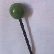 Vintage metal and wooden ball coat rack