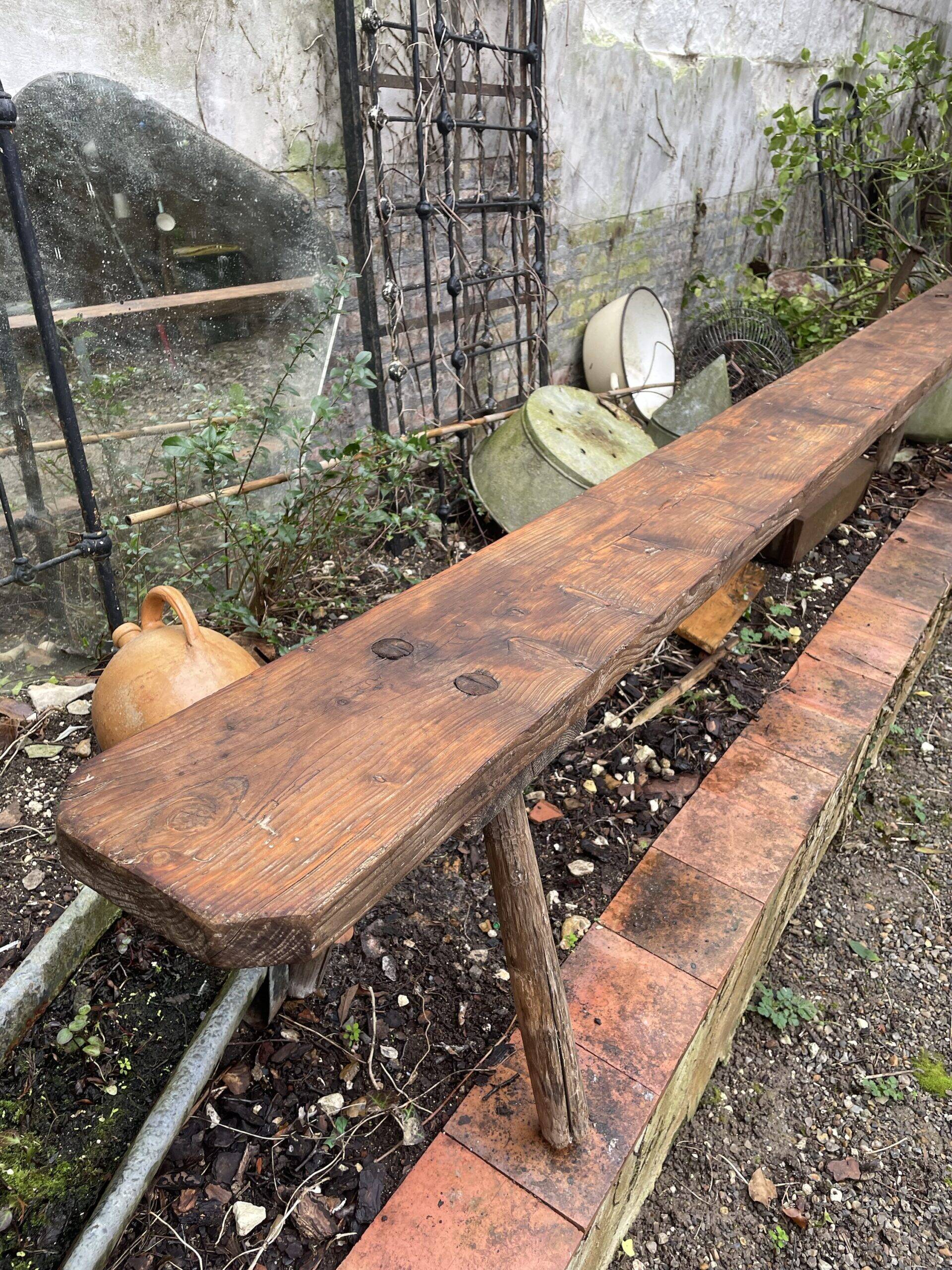 Solid oak bench