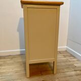 Beige and pale pink revamped 4-drawer bedside table