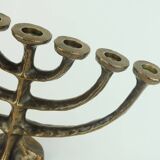 7-armed cand1960s 70s mid century brutalist bronze CANDELABRA
