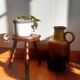 Turned wooden tripod stool