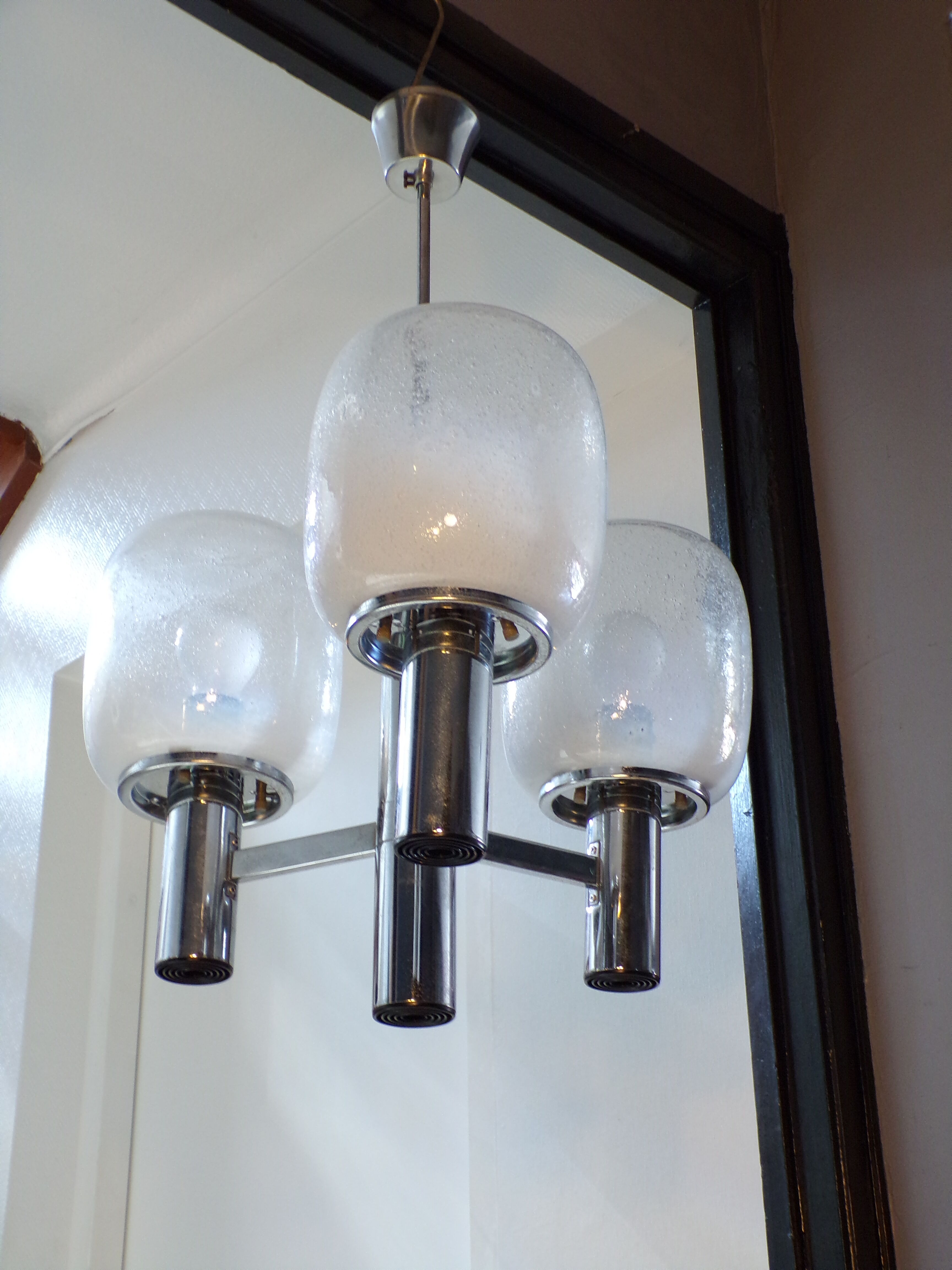 Suspension 1970 Targetti Sankey 3 feux