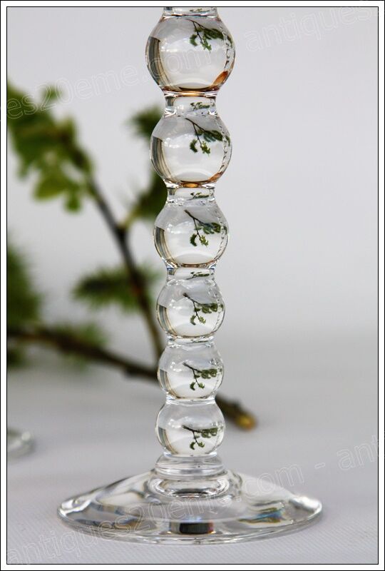 Set of 6 wine glasses from the Rhine Roemer St Louis Crystal model Bubbles