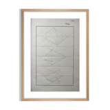 Old drawing - study of geometry - Ecole Royale Polytechnique 1824