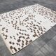 Tapis vintage surdimensionné fait main en laine 100 % crème et marron, 208x303 cm